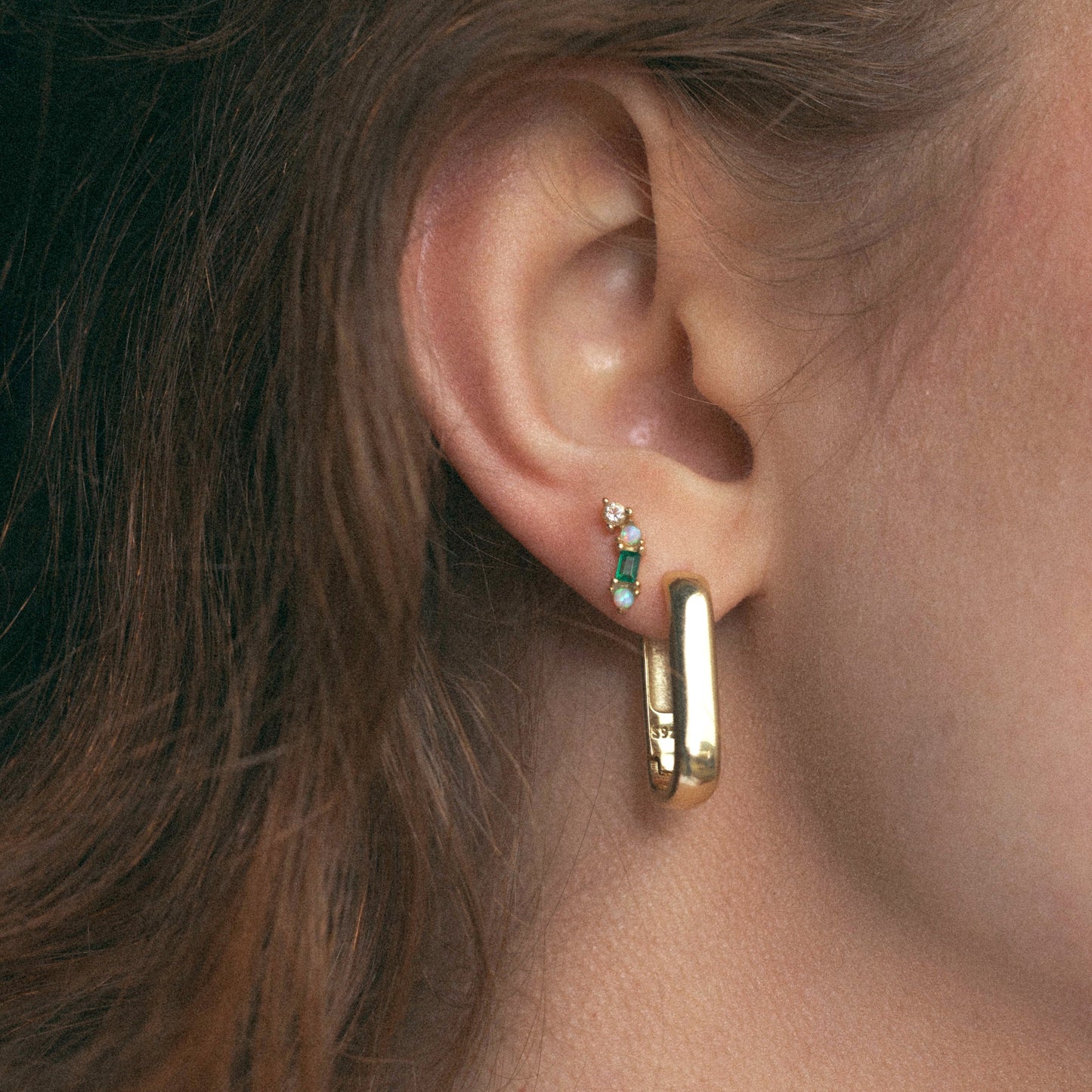 Lucky Girl Climber Stud Earrings
