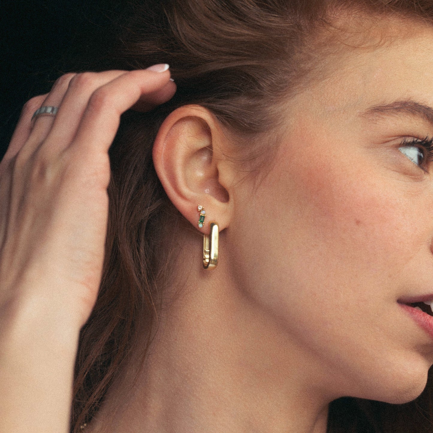 Lucky Girl Climber Stud Earrings