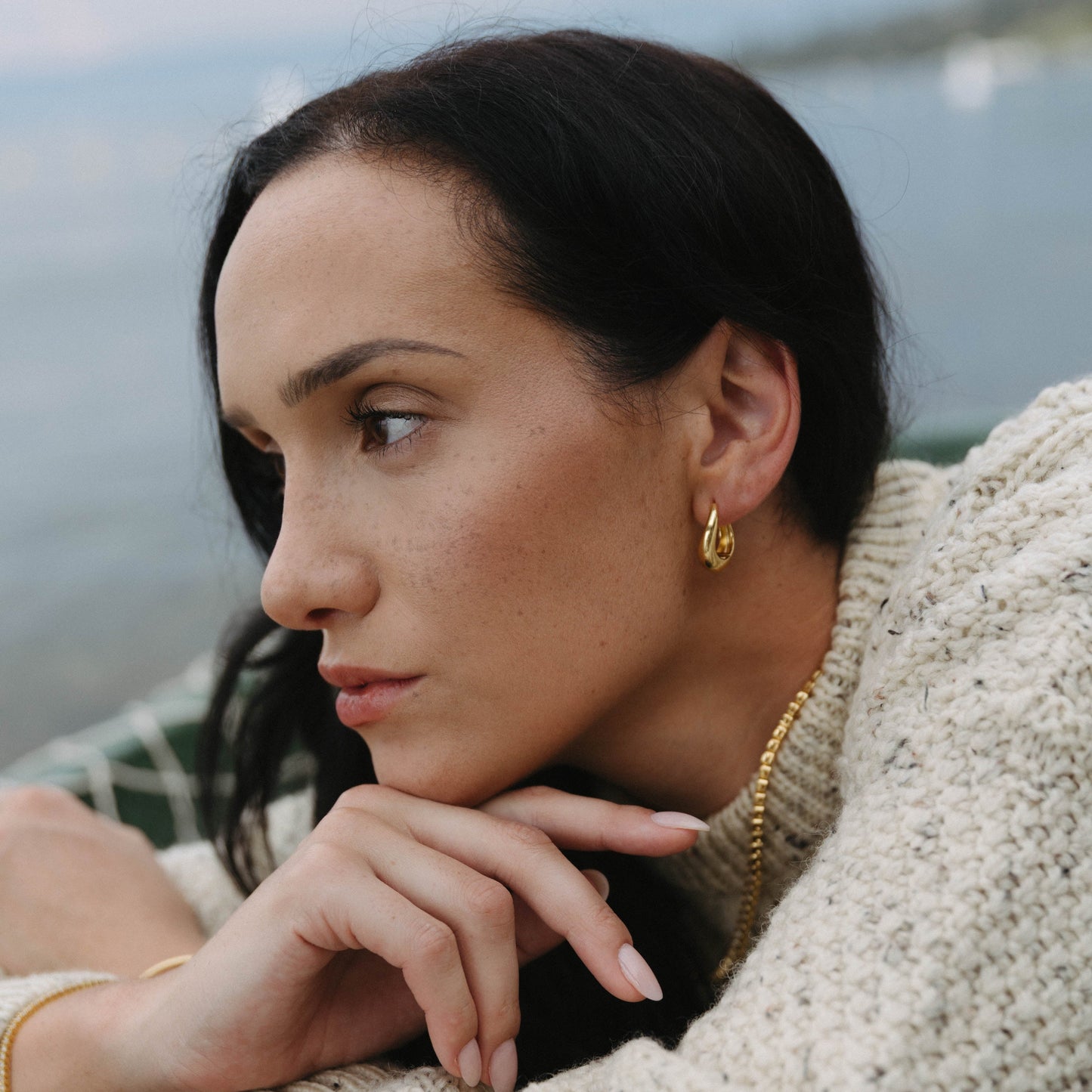 Wavy Hoop Earrings