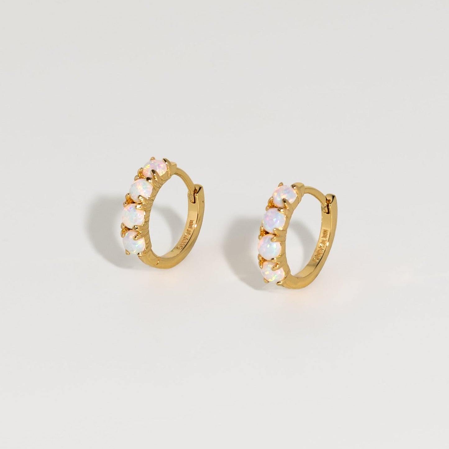 Faux Opal Huggie Earrings