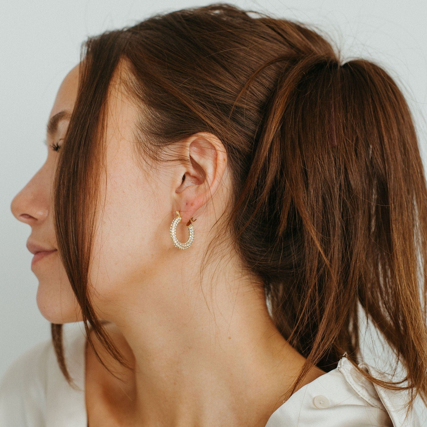 Chloe Pave Hoop Earrings