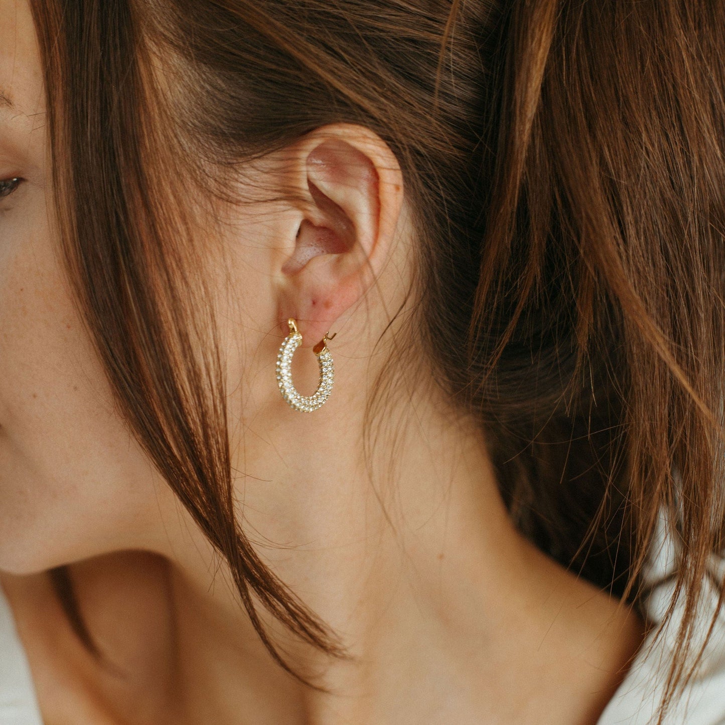 Chloe Pave Hoop Earrings