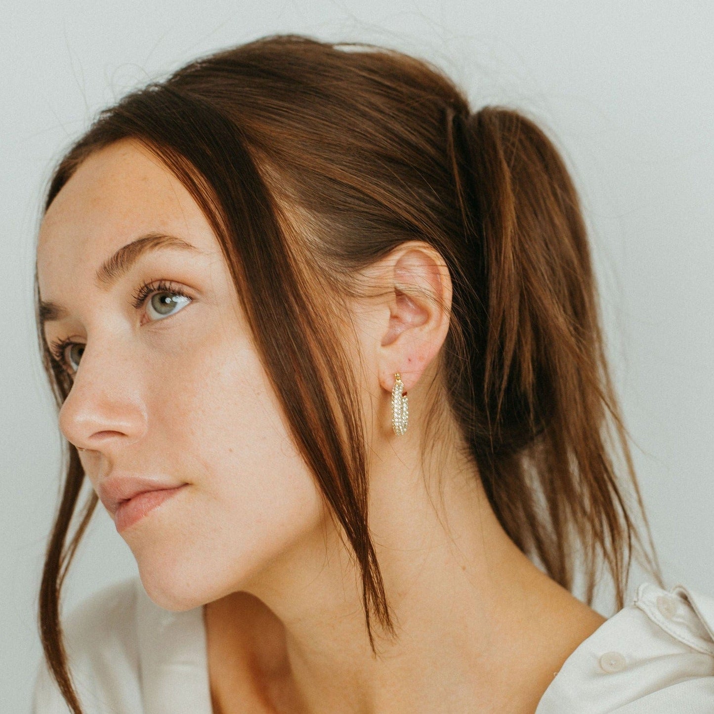 Chloe Pave Hoop Earrings