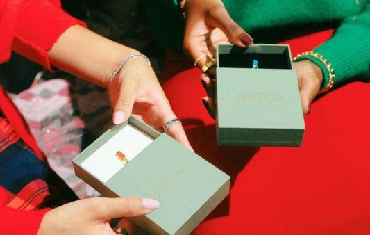 Jewelry Gift Guide – Mogano gold and silver jewelry including paperclip bracelets, heart necklaces, engravable charms, and statement rings for everyday wear.