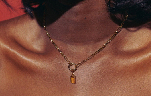 Citrine November birthstone jewelry – Mogano hypoallergenic gold filled and sterling silver gemstone charms for everyday wear and layering.