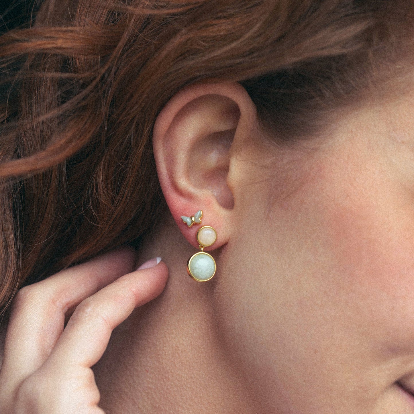 Jade Butterfly Studs