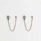Moss Agate Double Stud Earrings | Hypoallergenic Earrings | Earrings for Sensitive Ears