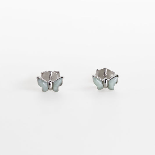 Jade Butterfly Stud Earrings | Hypoallergenic Earrings | Earrings for Sensitive Ears