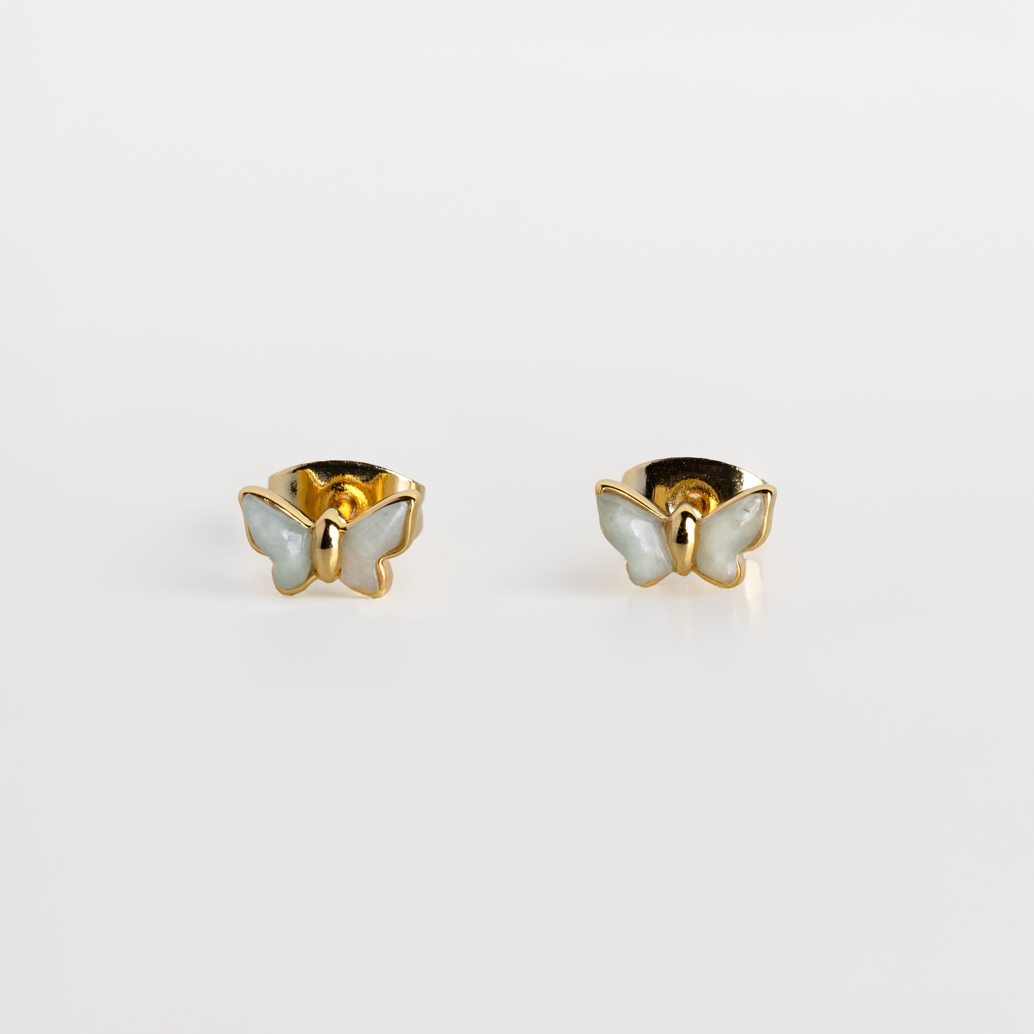 SUYUG Cute Transparent Crystal Butterfly Stud Earrings For Women And Girls